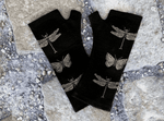 Load image into Gallery viewer, Merino Wool Black Dragonfly Gloves - Kate Watts
