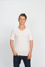 Load image into Gallery viewer, Merino Short Sleeve V Neck T-Shirt - Brass Monkeys
