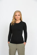 Load image into Gallery viewer, Merino Women&#39;s Long Sleeve Crew Neck T-Shirt - Brass Monkeys
