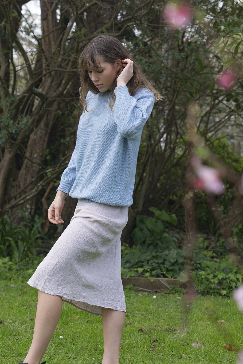 Cotton + Merino Penny Textured Jumper - Lothlorian Knitwear