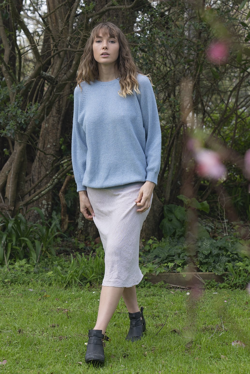 Cotton + Merino Penny Textured Jumper - Lothlorian Knitwear
